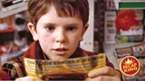 A poor bóy finds a golden ticket that takes him on an adventure to a magical chocolate factory