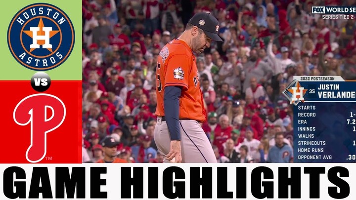 Philadelphia Phillies vs. Houston Astros (11/3/22) WORLD SERIES Game 5| MLB Highlights (Set1 )