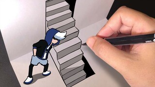 画个立体画…差点打开了异世界的通道。