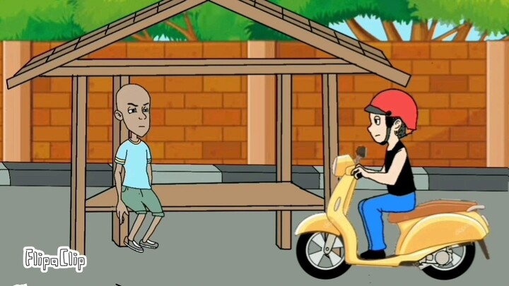 kartun lucu ucup dan si botak