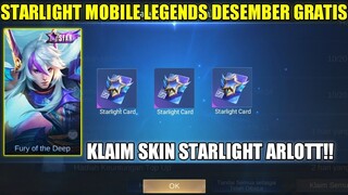 CARA DAPATKAN SKIN STARLIGHT ARLOTT GRATIS MOBILE LEGENDS! FREE STARLIGHT CARD DESEMBER 2023