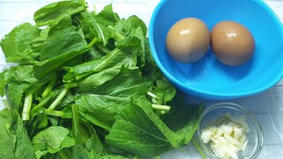 Sawi cai sim dimasak dengan telur seperti ini saja sudah enak banget. Bisa buat lauk anak-anak