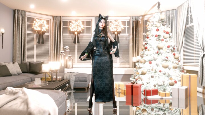 Say So cheongsam hitam (layar horizontal)
