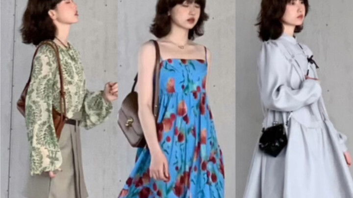 150cm｜Gaya lebih penting daripada terlihat tinggi! Outfit retro niche｜Gaun terusan untuk si pendek, 