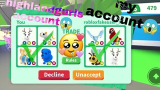 trading MYSELF LEGENDARY pets and items from my friends Account ||• Roblox adopt me ||•
