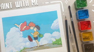 💦 เพ้นท์กับฉัน จิตรกรรมฉากสตูดิโอจิบลิ Ponyo