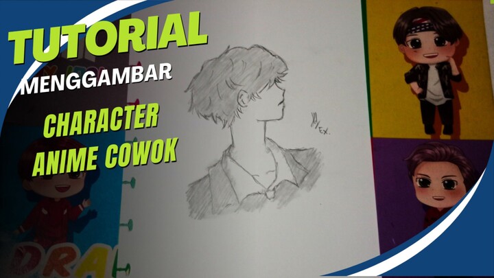 Menggambar Character Anime Cowok Simple