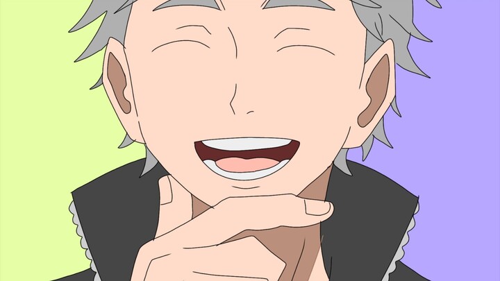 Menggambar Koushi yg sedang memuji lompatannya Hinata yg luar biasa