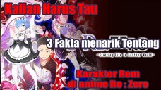 Kalian Harus Tau 3 Fakta Menarik Tentang Karakter Rem di anime Re : Zero