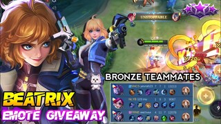 Epic Comeback with Bronze Teammates • Beatrix Space Agent Starlight Skin - MLBB