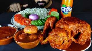 SPICY WHOLE CHICKEN CURRY, EGG CURRY, RICE, SALAD, GRAVY & FANTA ASMR MUKBANG EATING | #LiveToEATT