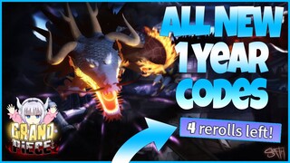 ALL 3 *NEW* GRAND PIECE ONLINE 🎉1 YEAR CODES (ROBLOX) [NOVEMBER-16-2021]