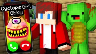 Why Scary CYCLOPS GIRL Called JJ and Mikey at Night in Minecraft? - Maizen