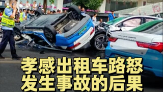 Xiaogan, Hubei: Taksi yang marah di jalan dan sengaja memotong jalur mobil lain akhirnya terguling—s