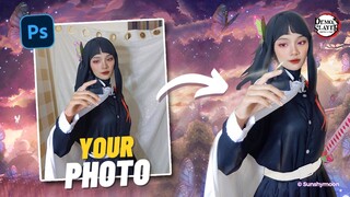 【 Timelapse 】Cara Mudah Edit Foto Cosplay di Photoshop「 Eps 1 . Kanao Tsuyuri 」