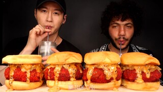 ASMR HOT CHEETOS CHEESEBURGERS with BENNY BLANCO by Zach Choi ASMR