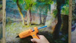 المكواة الكهربائية ومسدس الغراء الساخن كلاهما فرشاتي للرسم.