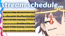 Vtuber OsaruGen's Stream Schedule March 13-19