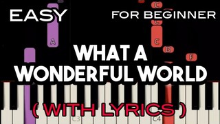 WHAT A WONDERFUL WORLD ( LYRICS ) - LOUIS ARMSTRONG | SLOW & EASY PIANO