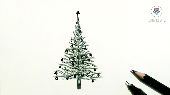 How to draw a christmas tree ll #christmas #tree
