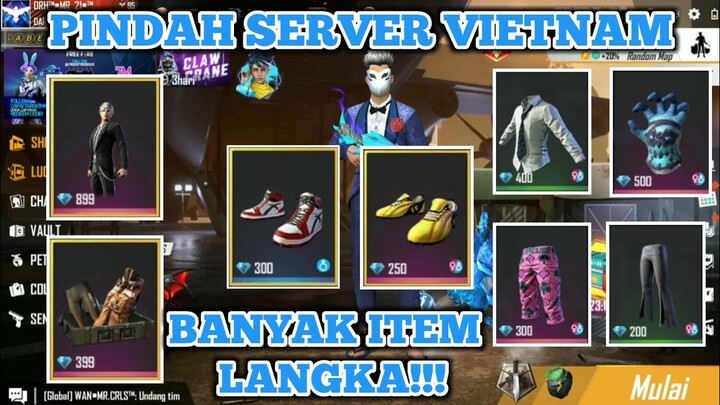 CARA PINDAH SERVER | NYOBA PINDAH SERVER | TERNYATA BANYAK ITEM LANGKA DIDALEM NYA | FREE FIRE
