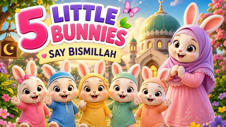 🐰5 Little Bunnies Went to the Masjid 🐰🕌 | Islamic Song for Kids | Tiny Tunes Magic World 🌎