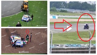 After the racing car broke down and was towed away, Wang Yibo turned to racing motorbikes in Zhuhai