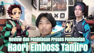 TANJIRO KAMADO HAORI EMBOSS - REVIEW DAN PENJELASAN PROSES PEMBUATANNYA #DEMONSLAYERINFINITYCASTLE
