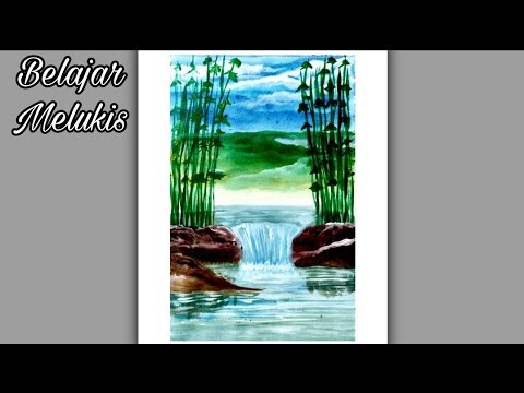 Gambar Pemandangan Air Terjun mudah ditiru