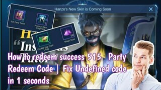 How to redeem Success Redeem code in Mobile Legends | Fix error redeem code in 1 seconds