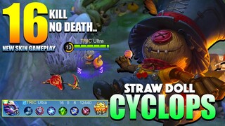 Cyclops Straw Doll Gameplay | New Halloween Skin Cyclops | Ultra Top Global Cyclops Gameplay ~ MLBB