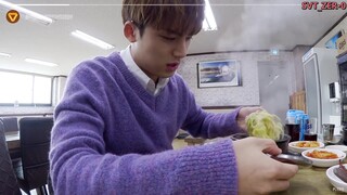 【SVT_ZER·0】[داخل سيفتين] مين كيو يستمتع بتناول حساء يانغ بينغ للتخلص من آثار الكحول في بث تناول الطع