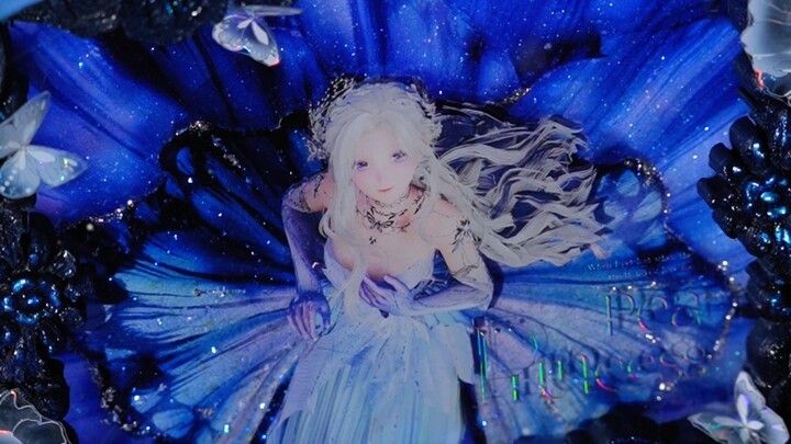 Made a flowing fabric piece with a glowing skirt and electronic butterflies!