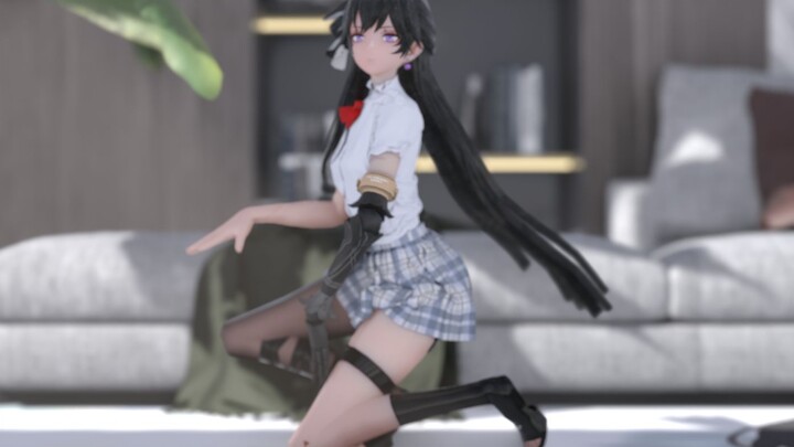 Video of JK girlfriend Selena (Honkai Impact 3) Fabric solution black silk fixed shot