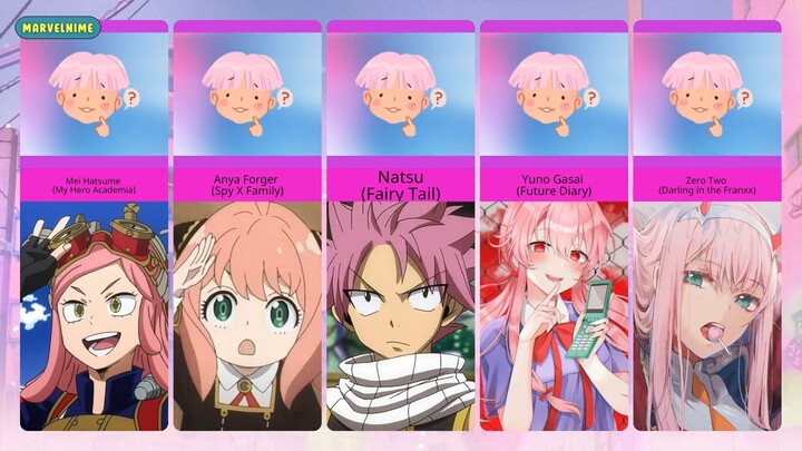 20 Karakter Anime Menarik Berambut Pink | Comparison