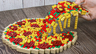 LEGO Food Challenge สูตรพิซซ่าสไตล์นิวยอร์ก ! Lego In Real Life/ Stop Motion Cooking ASMR