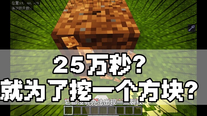 【ม็อดแกล้งกัน】ฉันใช้เวลา 250,000 วินาทีไปกับการขุดบล็อกหนึ่งบล็อก?!