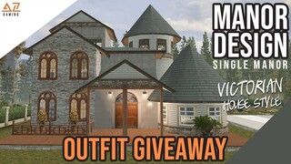 LifeAfter: Manor Design - Victorian Style Single Manor | Tutorial + Blueprint | OUTFIT GIVEAWAY