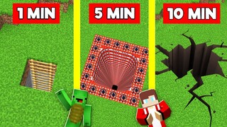 TUNNEL BUILD BATTLE CHALLENGE In Minecraft - NOOB VS PRO - Maizen Mizen Mazien Parody