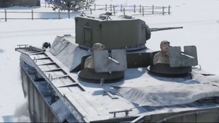 LVT(A)1 tank in a snowy mountain pass