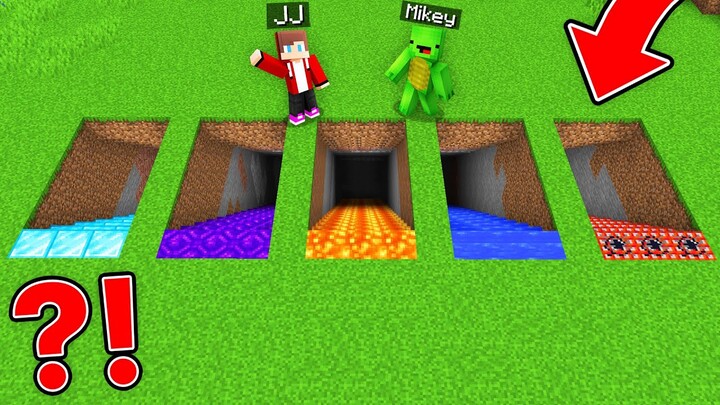 JJ and Mikey Found A NEW STAIRS : TNT, LAVA, WATER. PORTAL, DIAMOND in Minecraft Maizen!