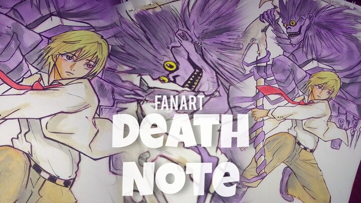 drawing Death note light Yagami watercolor Fanart