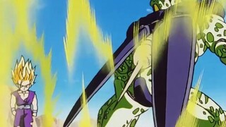 Gohan knocked Cell down and vomited, and Cell vomited out Eighteen.