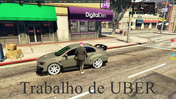 mostrando o trabalho de uber na 1308 Roleplay