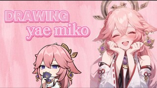 drawing yae Miko