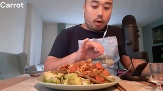 Chinese ASMR [ENG Subtitles] - Stewed Beef, Avocado, Carrot, Soy Bean Sprouts & Noodles + Soju