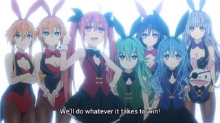 Shido's harem wears BUNNY GIRL OUTFIT