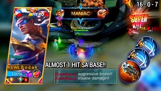 ALMOST 1 HIT SA BASE | BRUNO BEST BUILD AND EMBLEM MLBB - Master Bodak