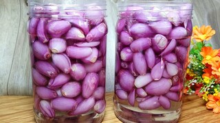Cách làm CỦ HÀNH TÍM NGÂM GIẤM ĐƯỜNG CHUA NGỌT kiểu mới giòn ngon - Tú Lê Miền Tây