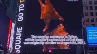 网友在美国纽约时代广场投放核污染水后果预告